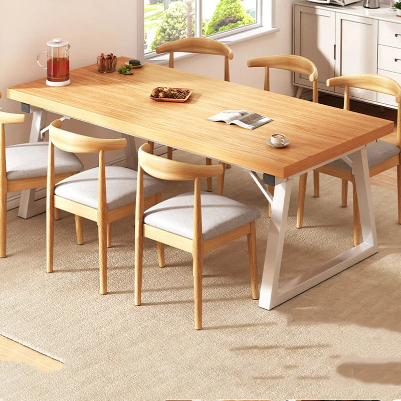 Floor Dinner Table Luxury Meeting Service Industrial Style Nordic Table Simple Hotel Solid Wood Color Mesa Comedor Furniture