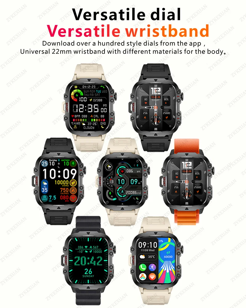 For Xiaomi Military Smart Watch Men IP68GPS.