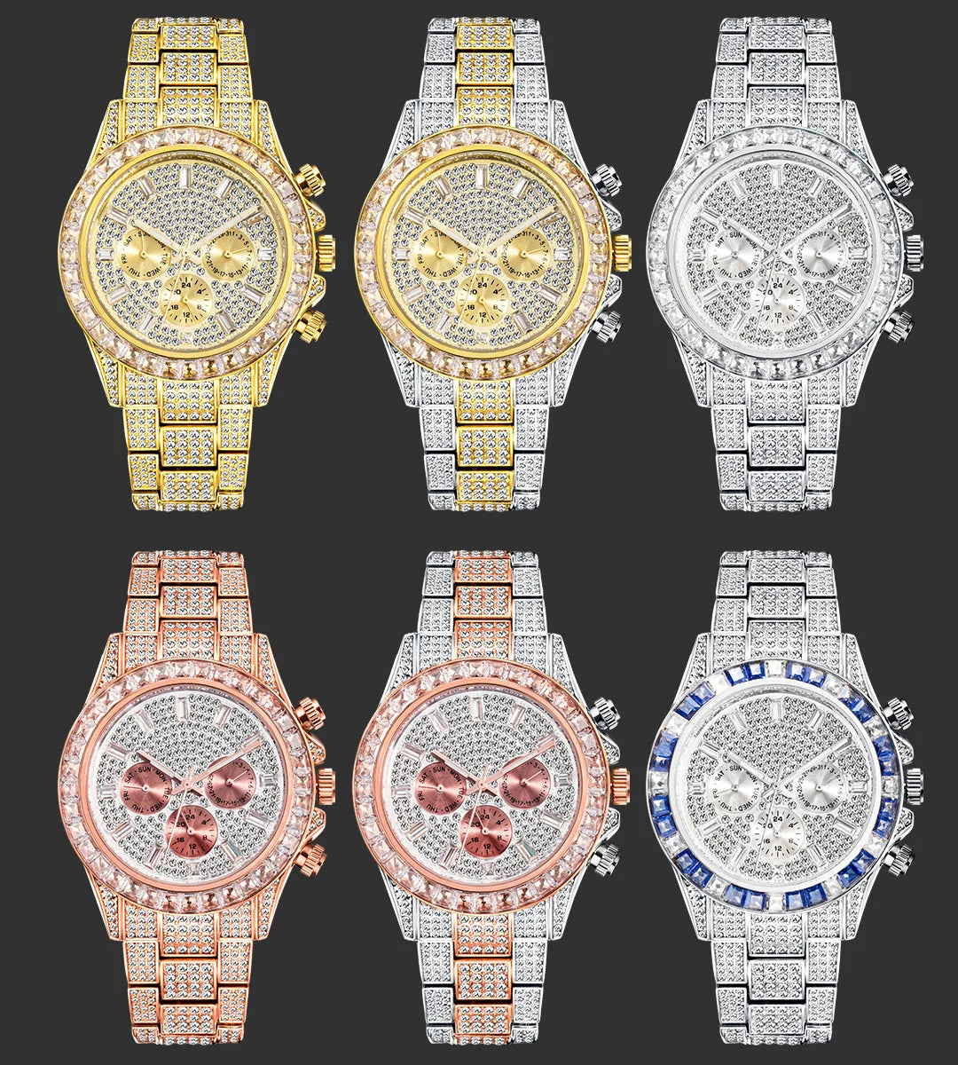 Luxury Brand MISSFOX Gold Watches Men.