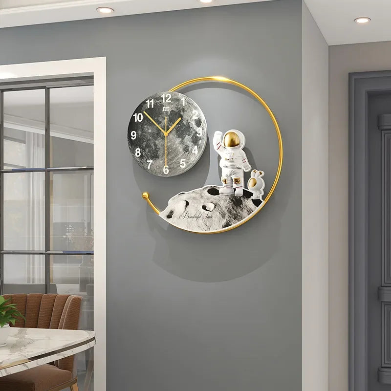 Astronaut Moon Landing Wall Clock Light.