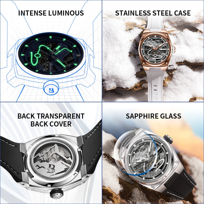 Mechanical Watch for Men Luminous Waterproof.