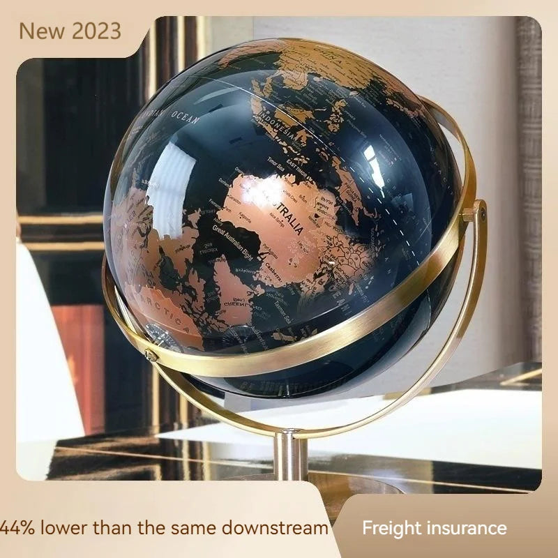 Black Gold Rotating Globe, European Style.