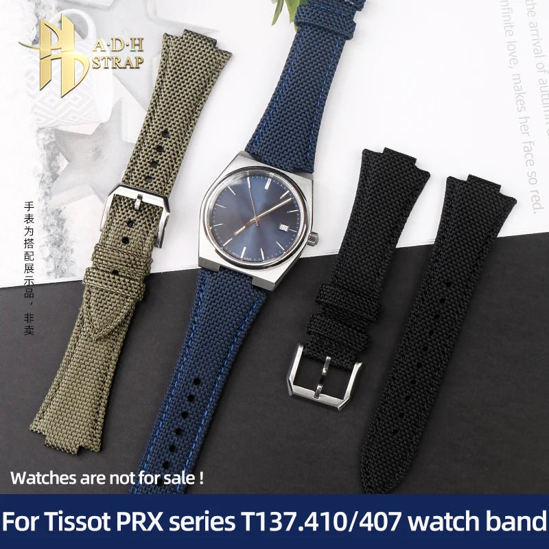 Knitted Nylon Watch Strap For Tissot 1853 Prx.