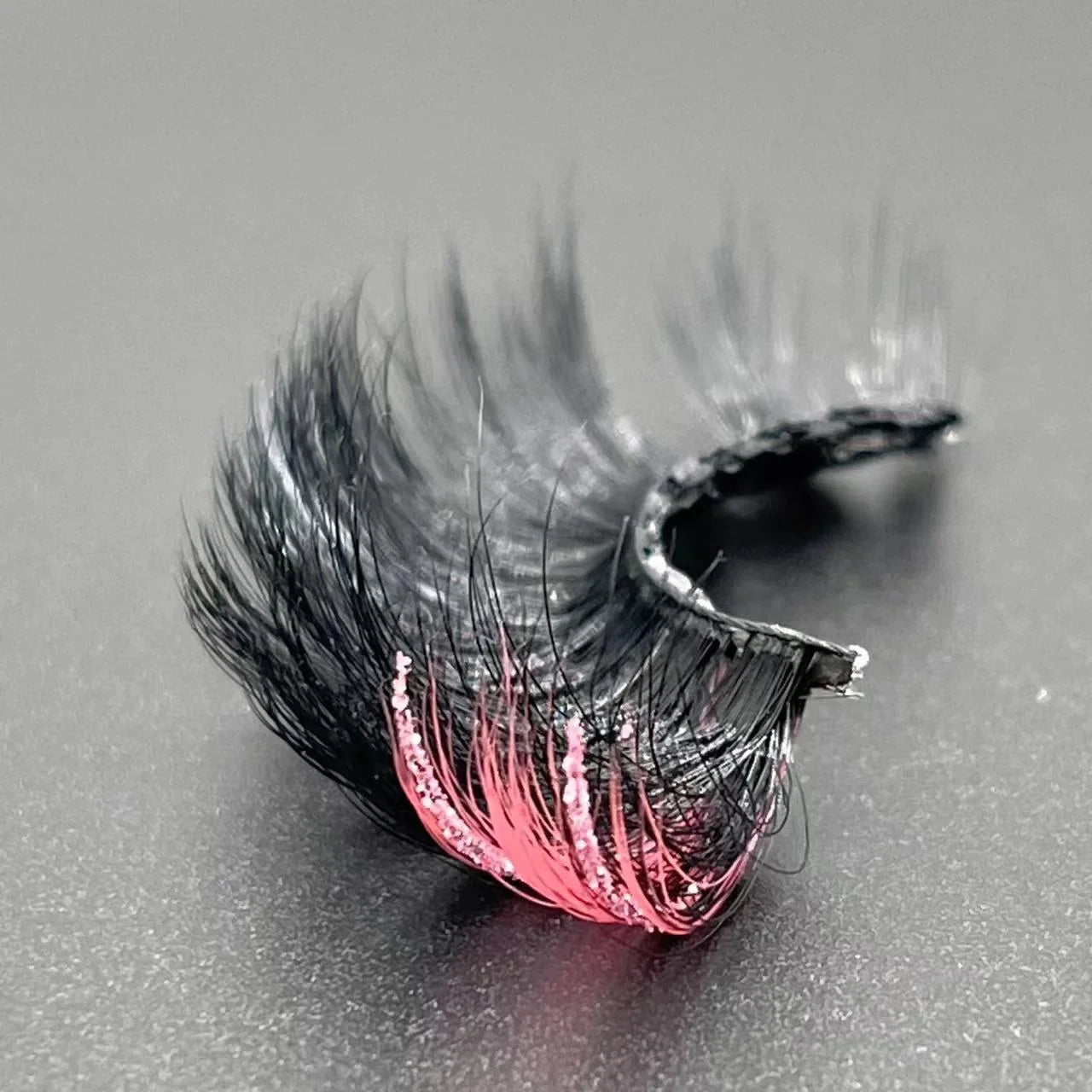 New glitter ombre Colored Lashes 20MM Mink Lashes Wholesale Dramatic Colorful Natural Eyelashes Extension Make up Fake Eyelashes