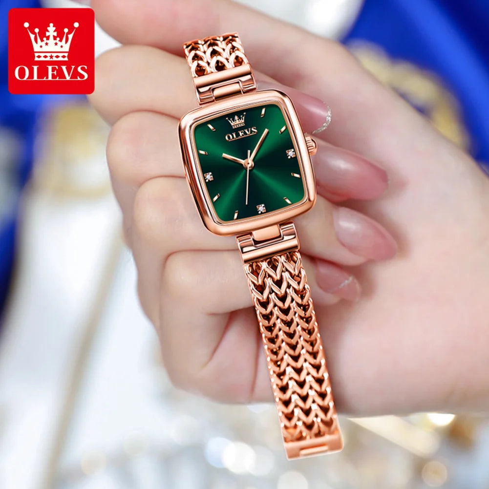 OLEVS Luxury Elegant Women's Watch Trend Waterproof Simple Atmosphere Stainless Steel Quartz Wrist watch Original Certification