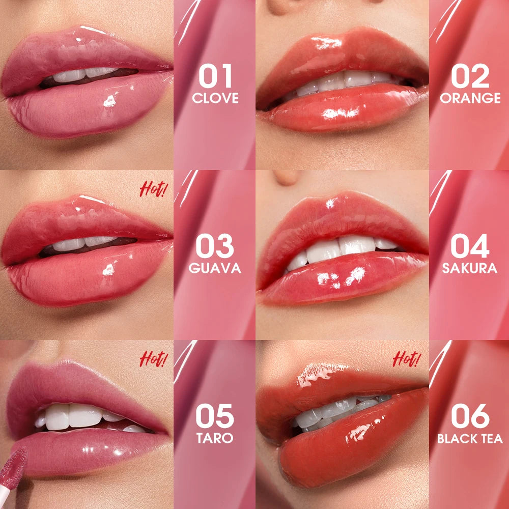 O.TWO.O Lip Gloss Lip Tint Moisturizing Long Lasting Glow Lightweight Hydrating  Non-Sticky Plump Red High-shine Lip Makeup