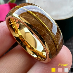 Men Women Tungsten Carbide Ring Barrel Oak .