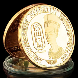 Egypt Queen Nefertiti Pyramid Gold Plated Souvenir