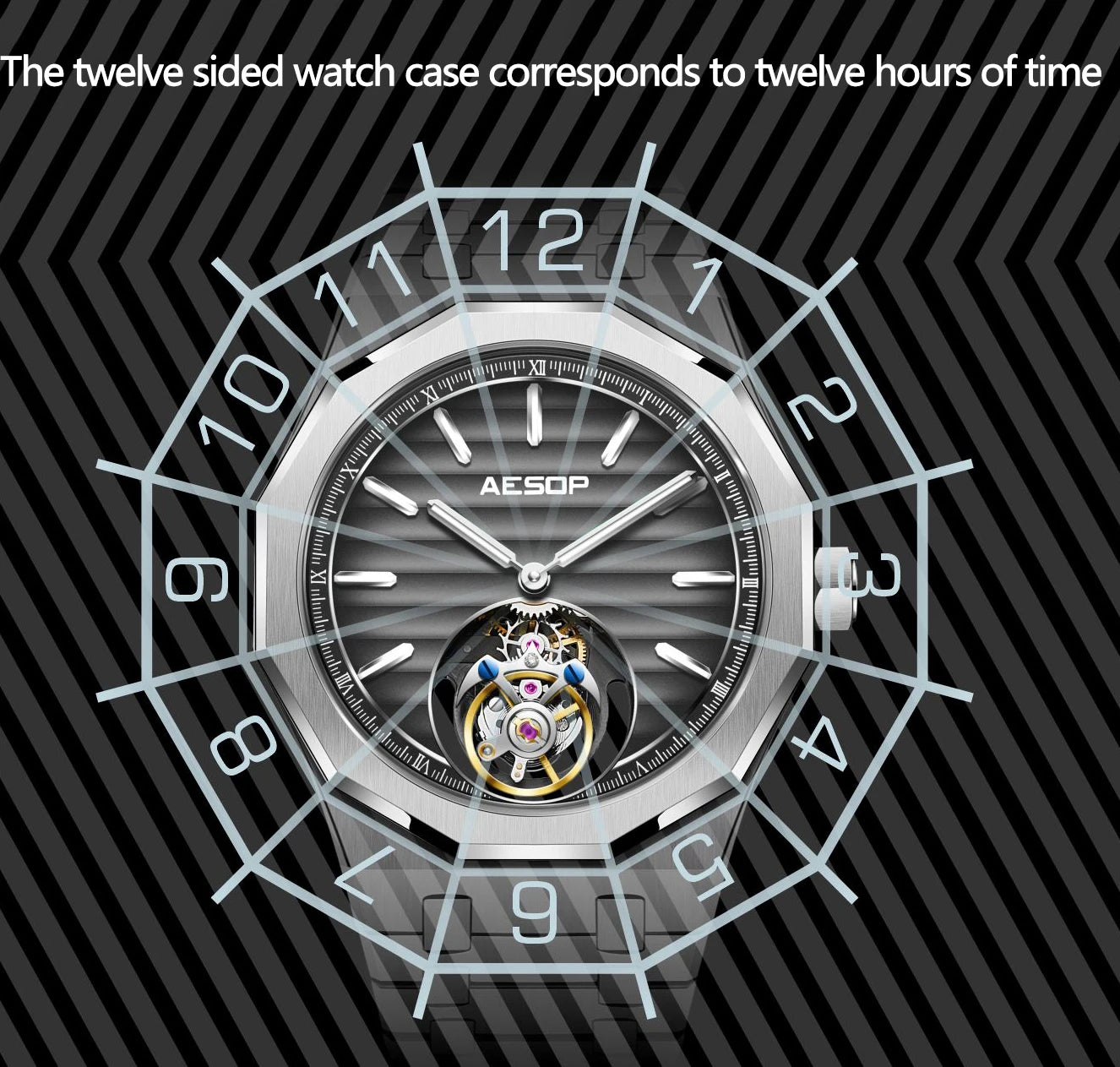 AESOP Flying Tourbillon Mechanical Skeleton Watch For Man 2023 Luxury Watches Waterproof Wristwatches Sapphire Mirror Gradient D