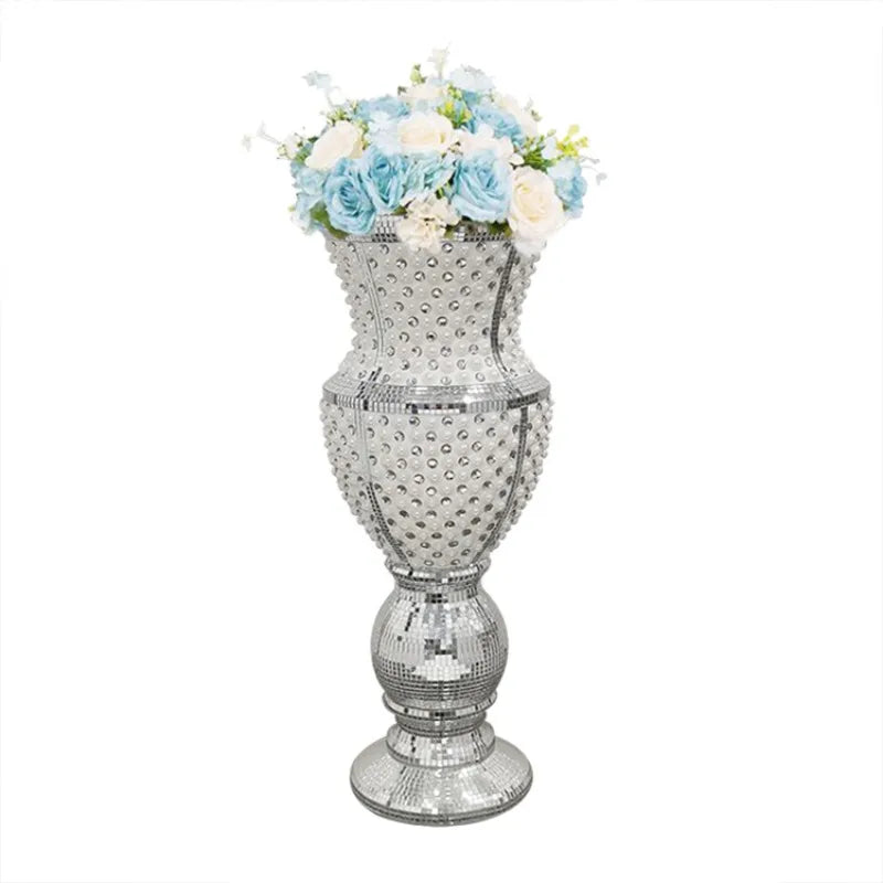 Decorative White Sparkle Mosaic Trumpet Design.