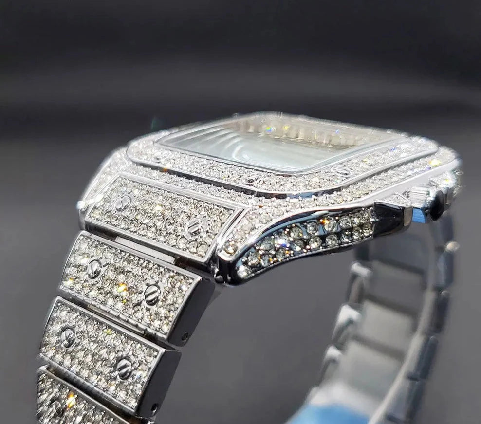 Watch For Women Men Diamond Quartz Watches.