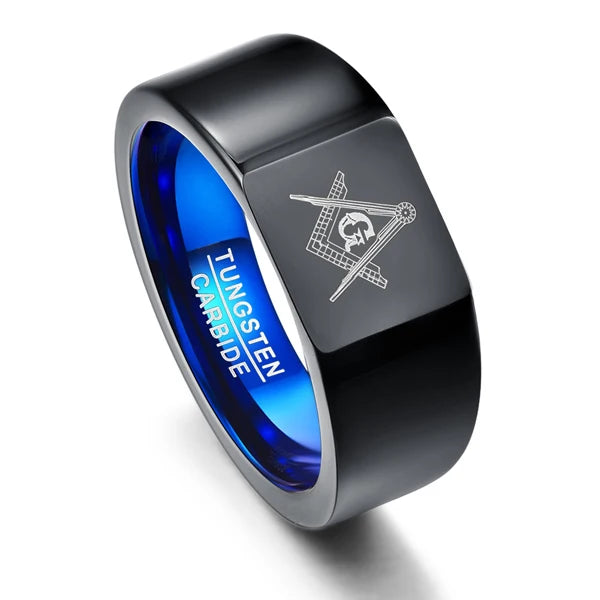 Tungsten carbide ring, Geometric design, Statement jewelry, Modern ring, Unique pattern, Durable material, Fashion accessory, Contemporary style, Men's ring, Women's ring, Wedding band, Bold design, High-quality craftsmanship, Scratch-resistant, Sleek finish,