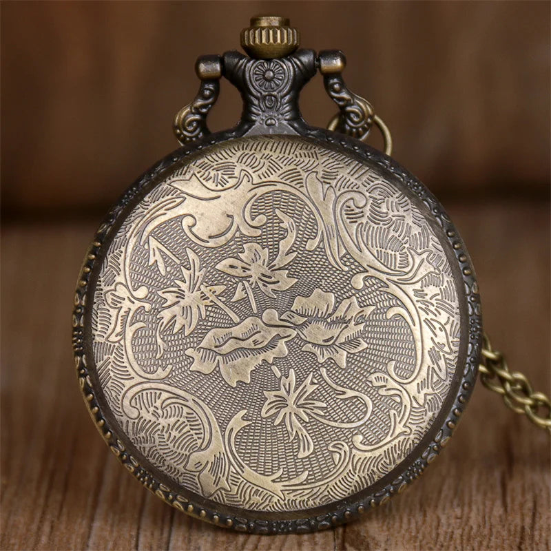 Exquisite Famous Anime Yellow Hat Hollow Carved Quartz Pocket Watch Necklace Pendant Gifts For Women Man with Fob Chain