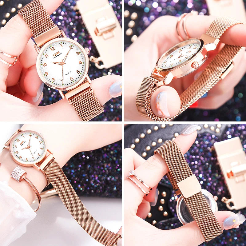 OPK Elegant Woman Watch Waterproof Fashion Quartz Ladies Wristwatches Luminous Luxury Classics Women&