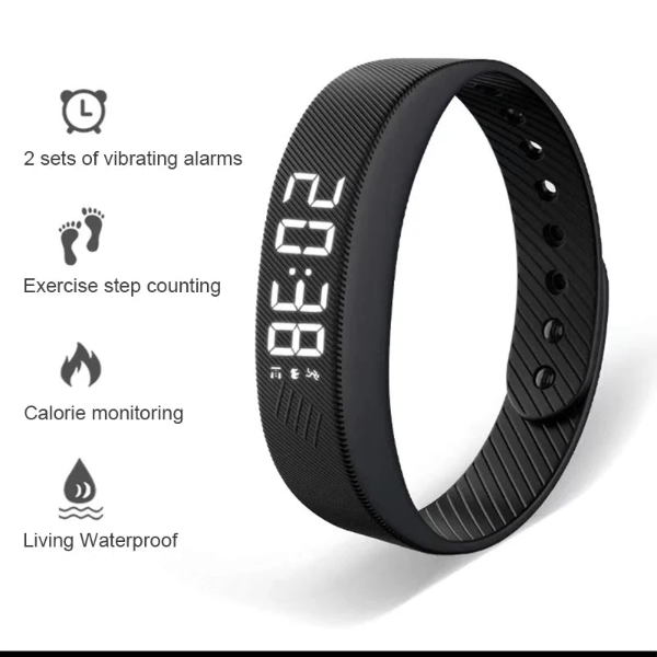 Smart sports bracelet with vibrating alarm clock.