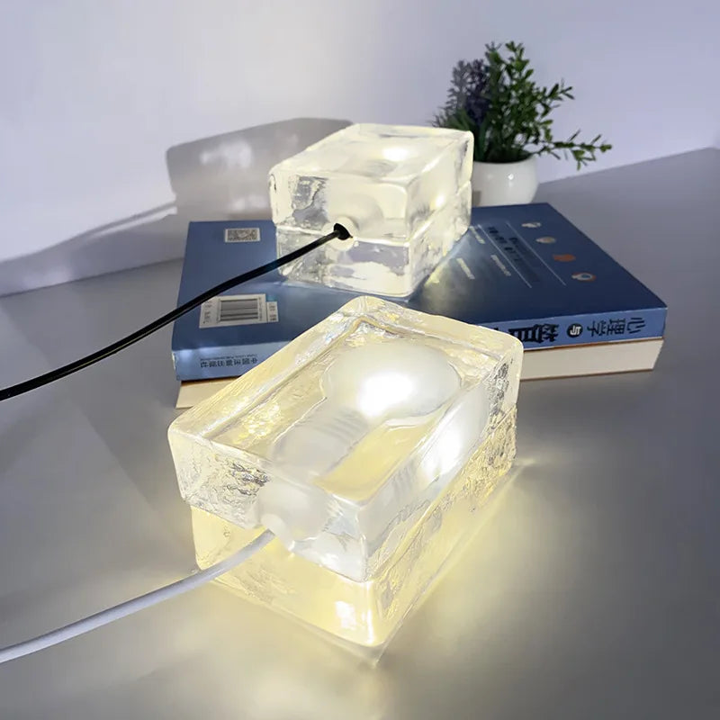 Modern Transparent Glass LED Table Lamp.