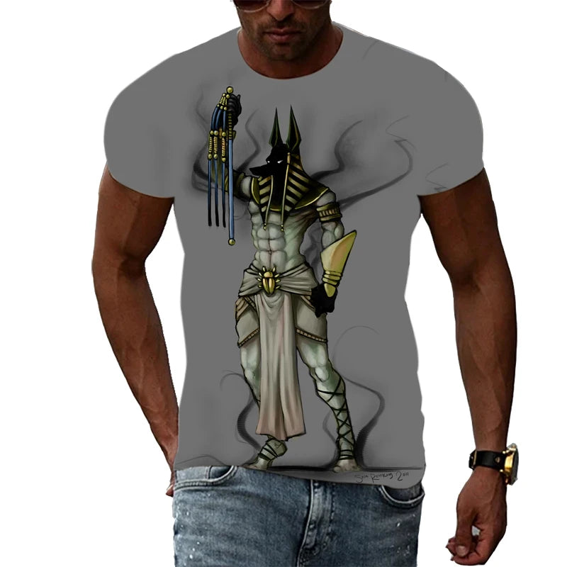 New Fashion Cool Style Anubis 3d Print Men's T Shirt.