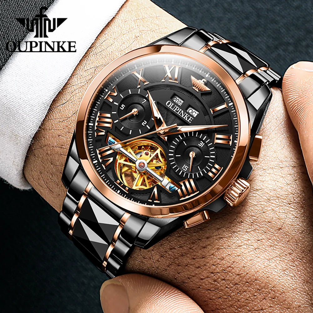 OUPINKE 3236 Top Brand Original Mechanical Watch For Men 50M Waterproof Luxury Men's Watches Automatic Man Dress Wristwatch