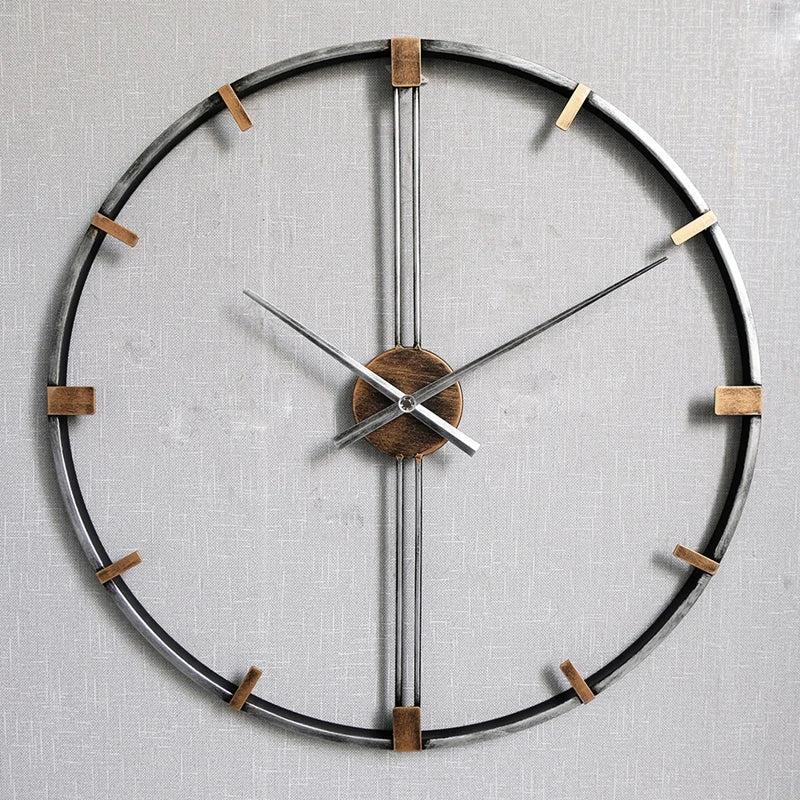 Modern Nordic Light Luxury Large Silent Wall Clocks Golden/Black Creative Simple Living Room Restaurant Decoration Hanging Watch