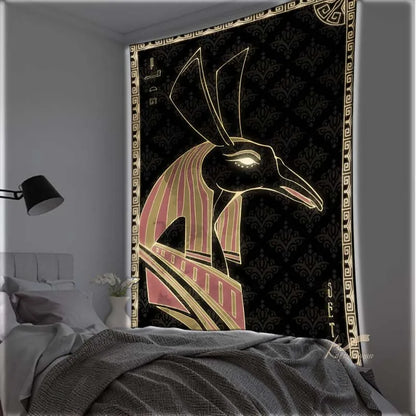 Egyptian God Themed Tapestry Cat Wall Hanging