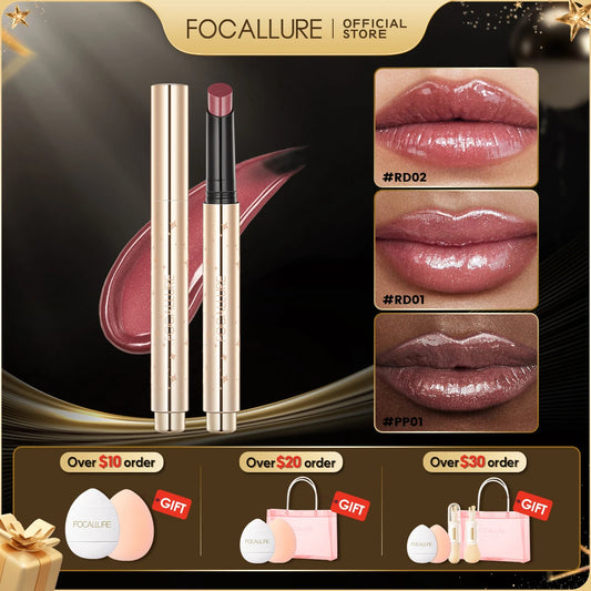 FOCALLURE 7 Color Moisturizing Diamond Lipstick Pen Glitter Shimmer Lip Gloss Stick Sparkling Lip Balm Lip Tint Makeup Cosmetics