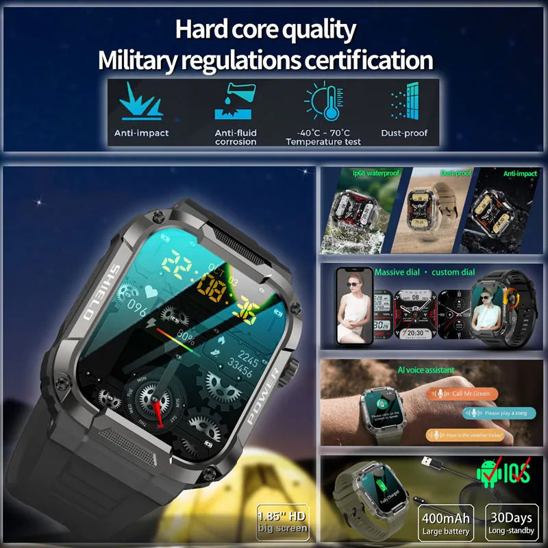 Men Smart Watch Military Healthy Monitor.