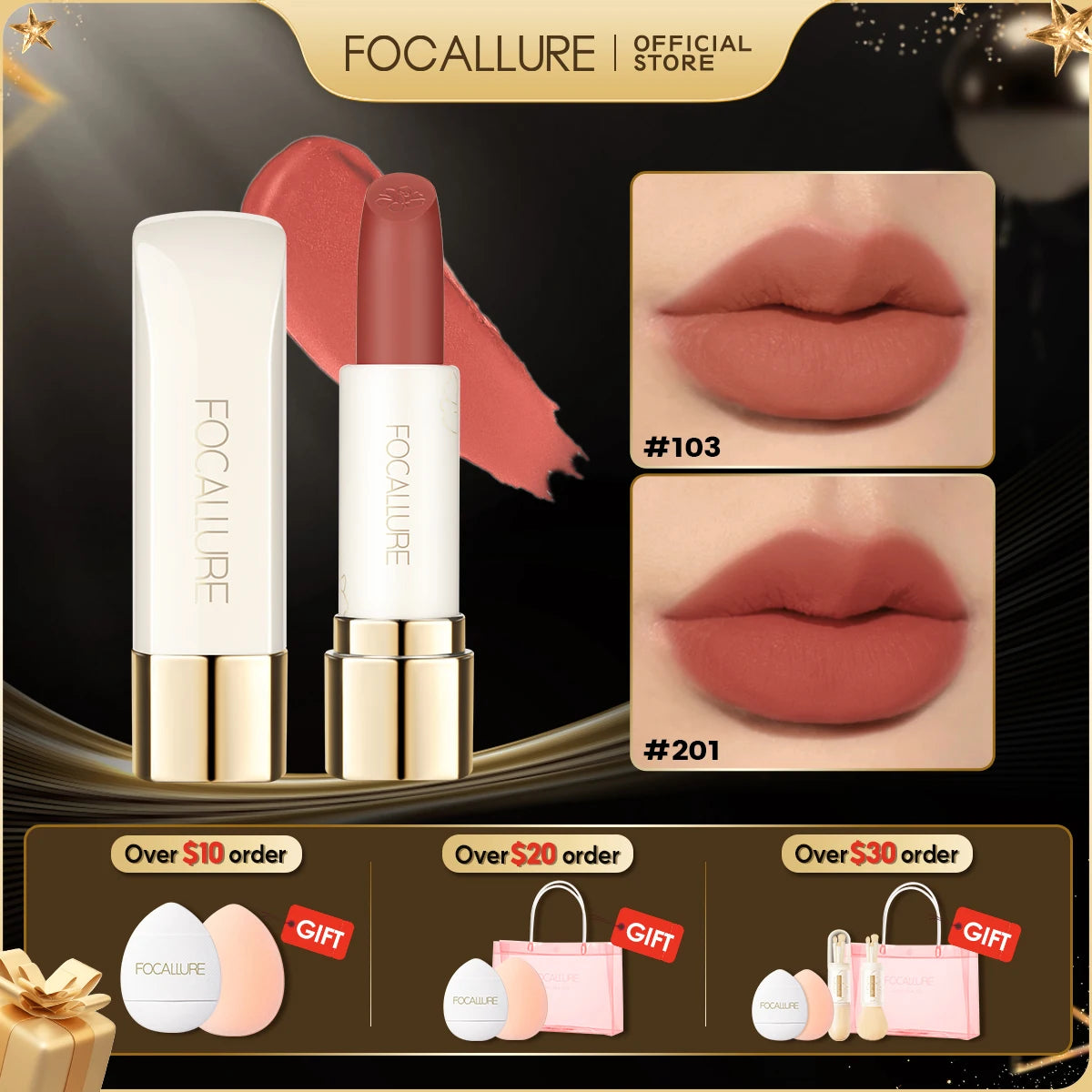 FOCALLURE Natural Matte Lipstick Waterproof Long-lasting Smooth Moisturizing Lip Balm Lightweight Lip Glaze Makeup Cosmetics