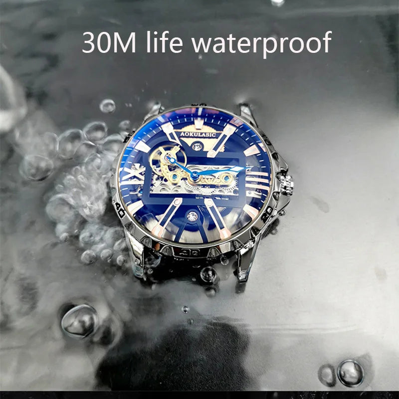 Mens Mechanical Watch Fashion Business Waterproof.