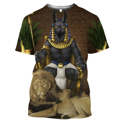 Egypt Civilization Printed T-shirt Men Summer Male.