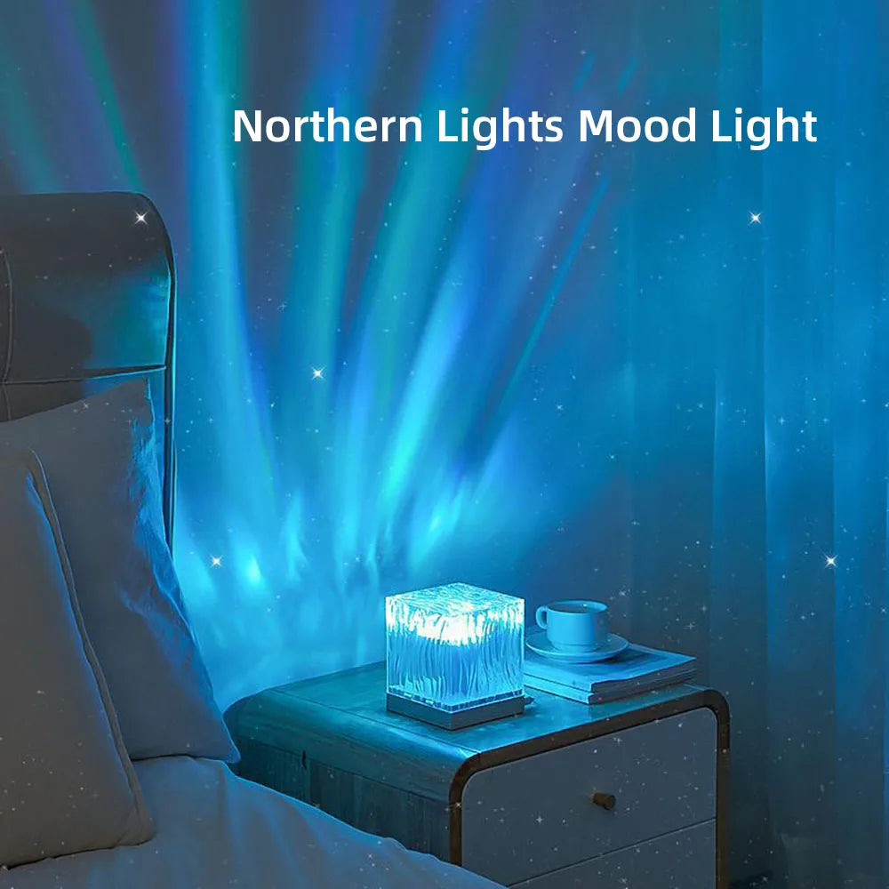 Aurora Borealis Projection Lamp Ocean Atmosphere Lamp Ceiling Starry Night Light Creative Gift for Bedroom Restaurant Decoration