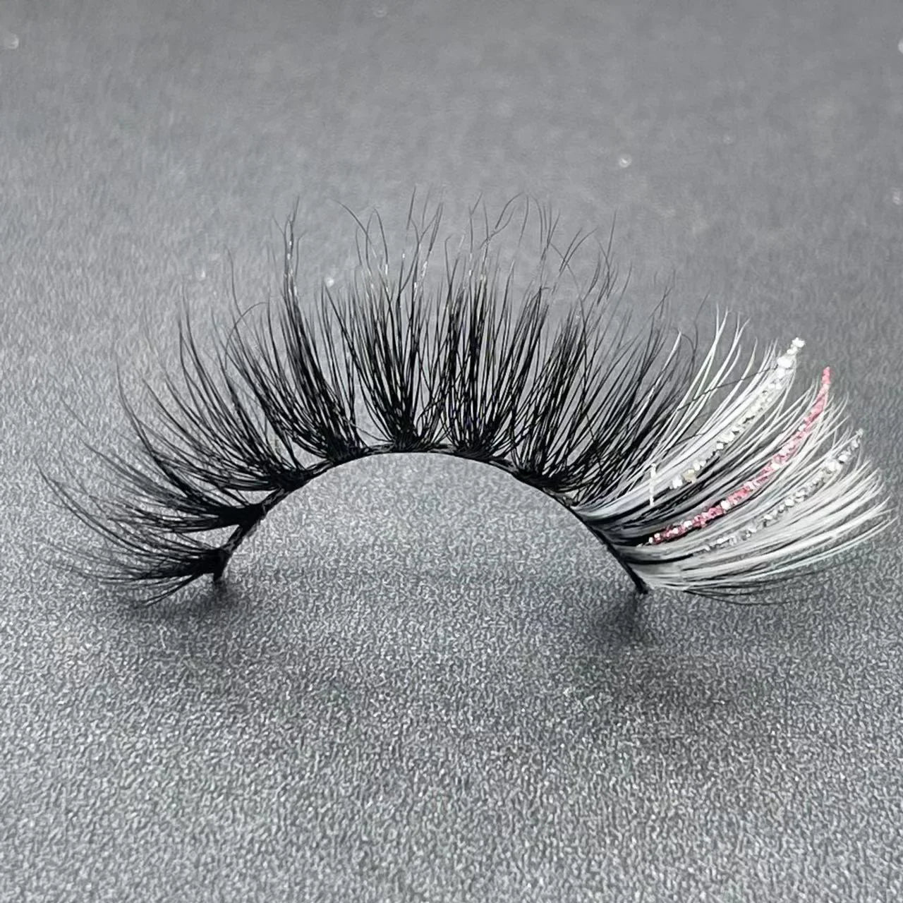 New glitter ombre Colored Lashes 20MM Mink Lashes Wholesale Dramatic Colorful Natural Eyelashes Extension Make up Fake Eyelashes