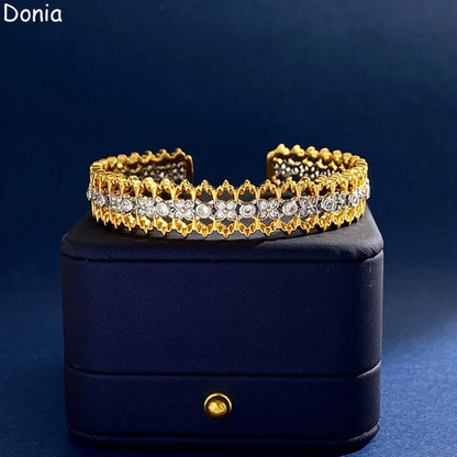 Donia jewelry new European and American fashion creative inlaid zircon lace lace open bracelet palace luxury jewelry bracelet