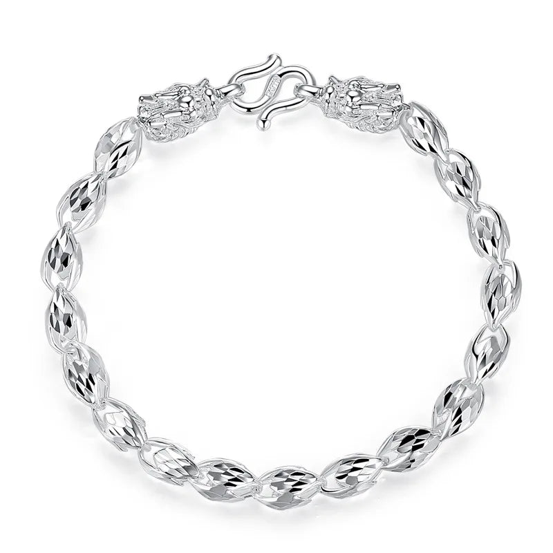 New Silver Bracelet Men Chinese Style