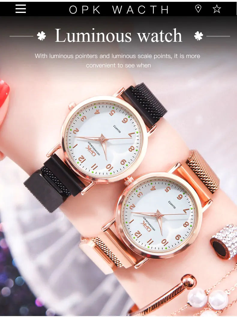 OPK Elegant Woman Watch Waterproof Fashion Quartz Ladies Wristwatches Luminous Luxury Classics Women&