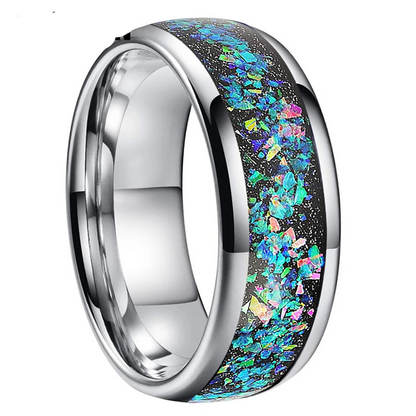 Richard Beautiful Galaxy Opal Ring Tungsten