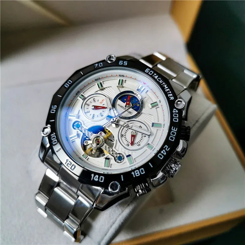 Aokulasic For Mens Watch Chronograph Automatic Skeleton.