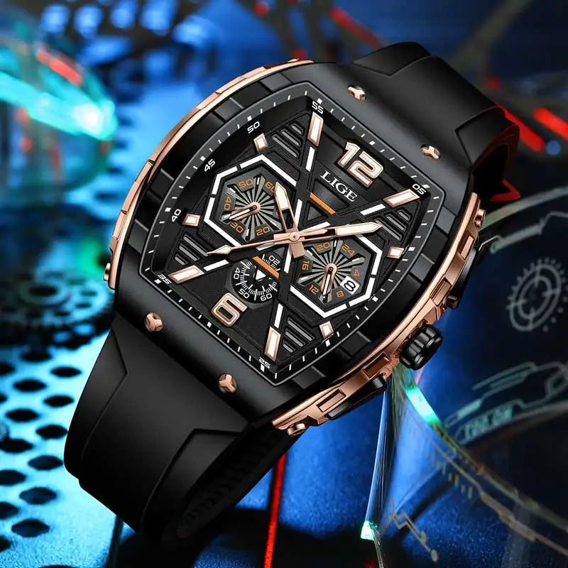 Relogio Masculino LIGE Men Watch Luxury Waterproof.