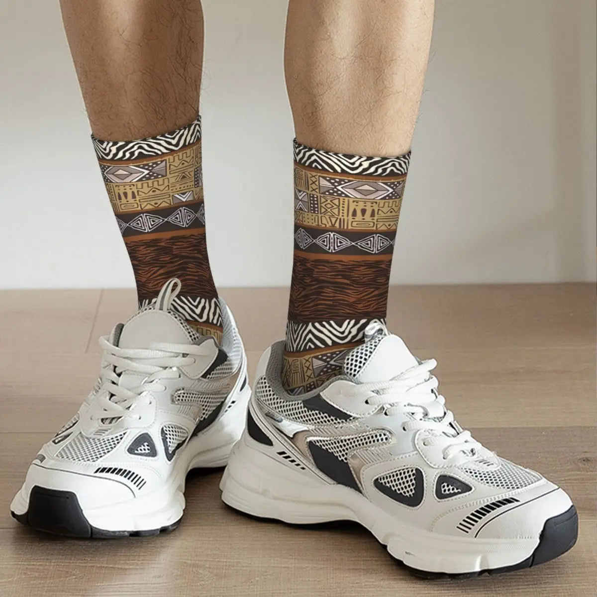 Funny Men's Socks Abstract Mixed African.