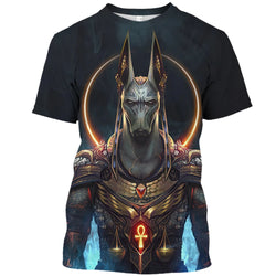 Retro Egyptian Pharaoh Print Summer Men's T-shirt.