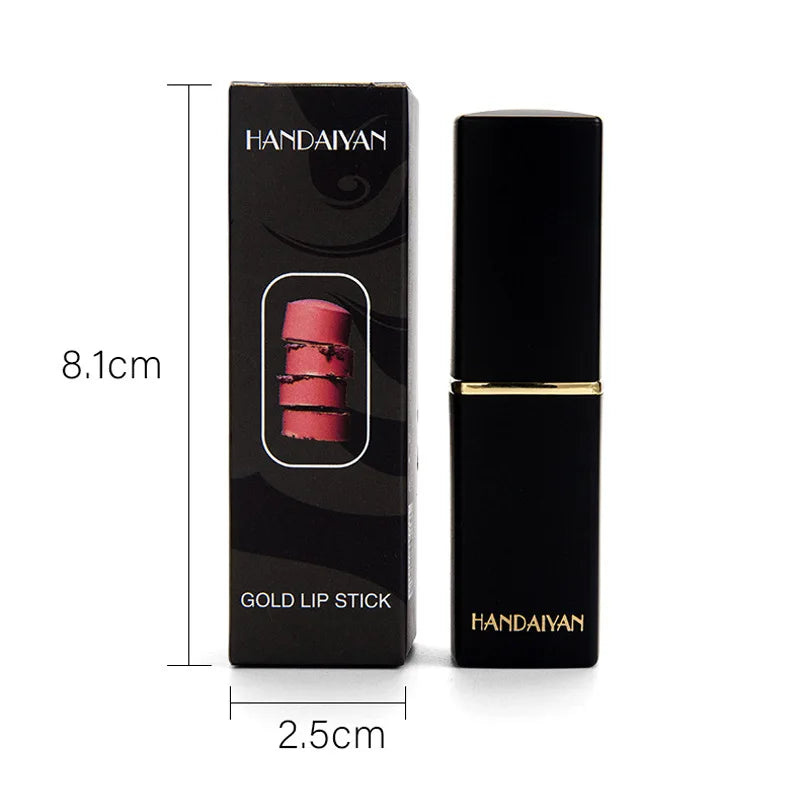 Handaiyan 9 Colors Glitter Matte Velvet Nude Lipstick Shimmer Sexy Red Pigments Makeup Long Lasting Waterproof Profissional