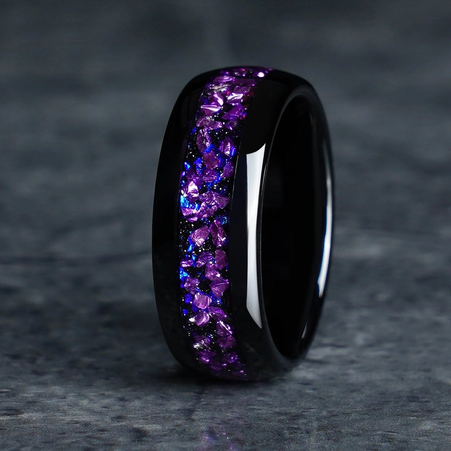 Black Tungsten Carbide Ring, Wedding Engagement.