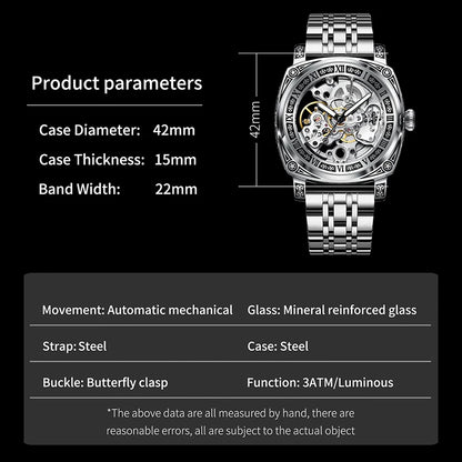 Authentic Brand Carved Watches Fully Automatic men watches.