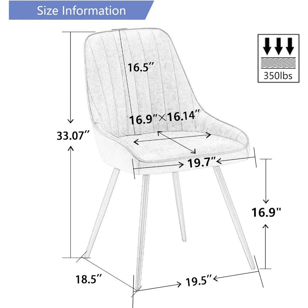 Brown Modern Dining Chairs Set of 2.