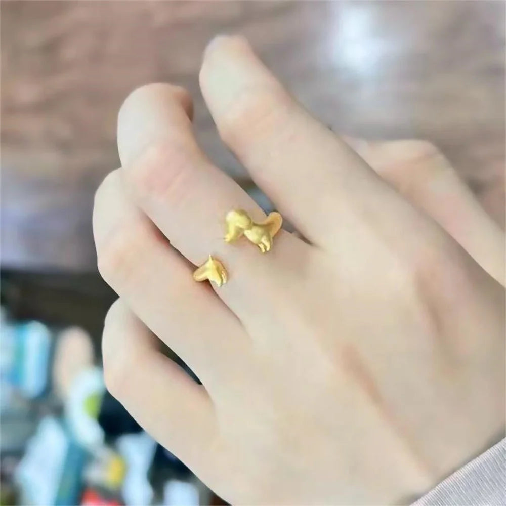 Creative Dog Shape Ring Cute Dachshund.