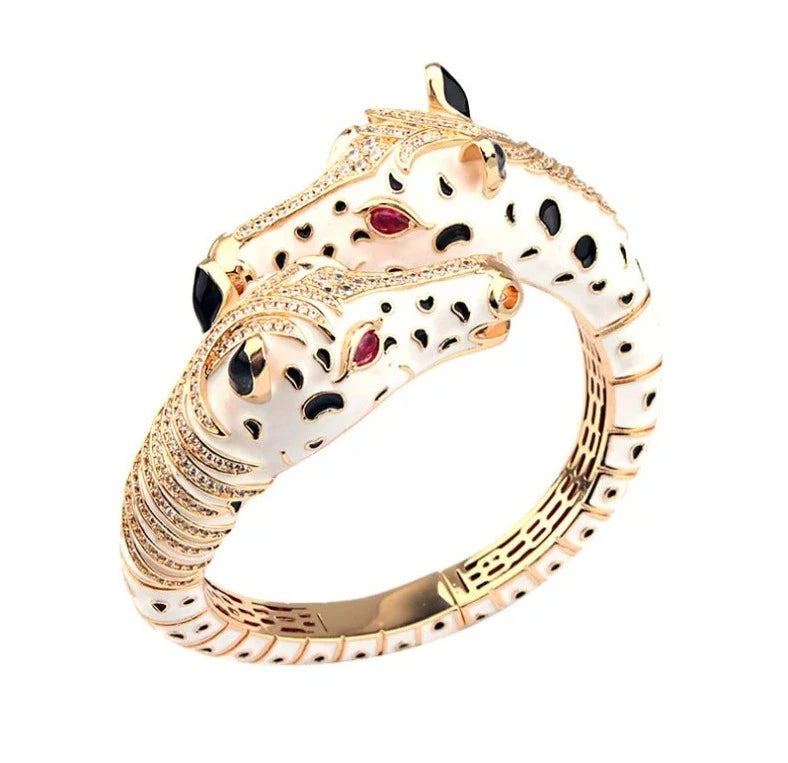 Donia Jewelry European and American fashion personality zebra titanium steel micro-inlaid zircon animal luxury bracelet