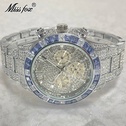 Luxury Brand MISSFOX Gold Watches Men.