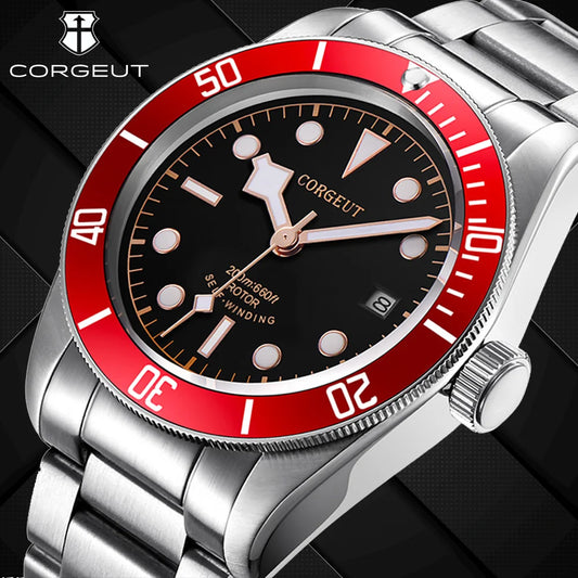 Men Luxury Business Watch Steel Automatic.