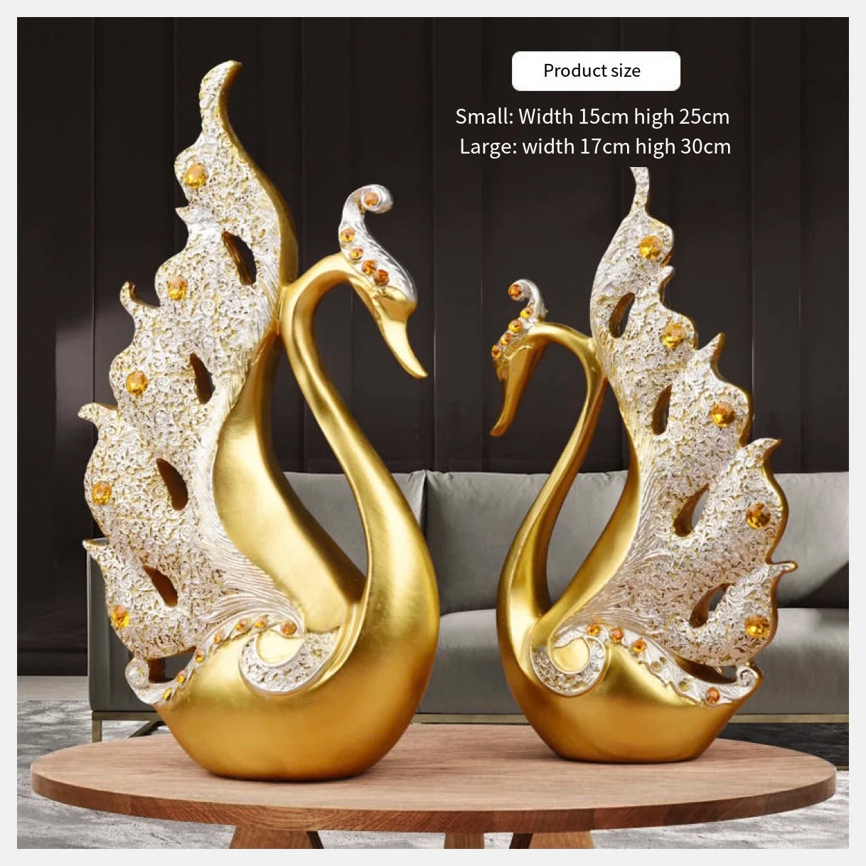 Modern Luxury Swans for home accessories living room TV set artwork for Entryway wine set decoration