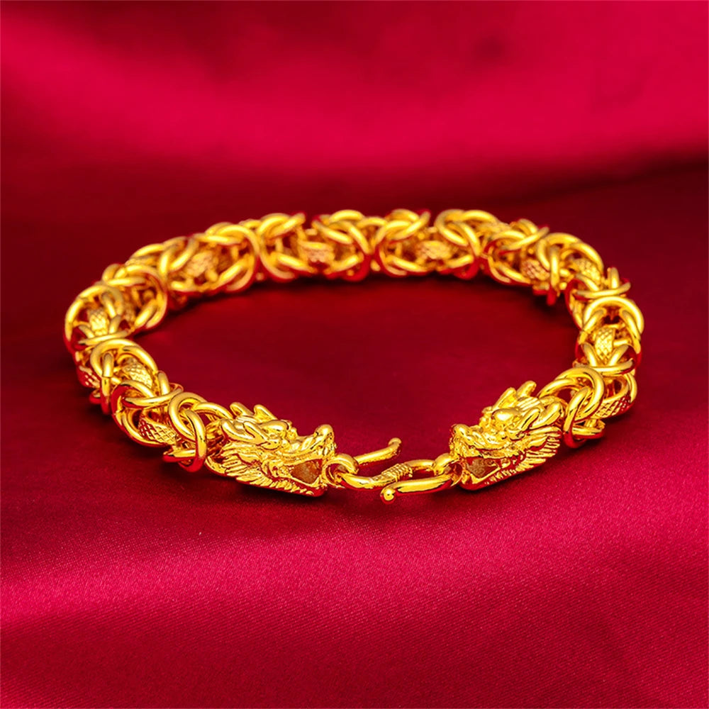 Gold Plated Dragon Chain Bracelets for Men