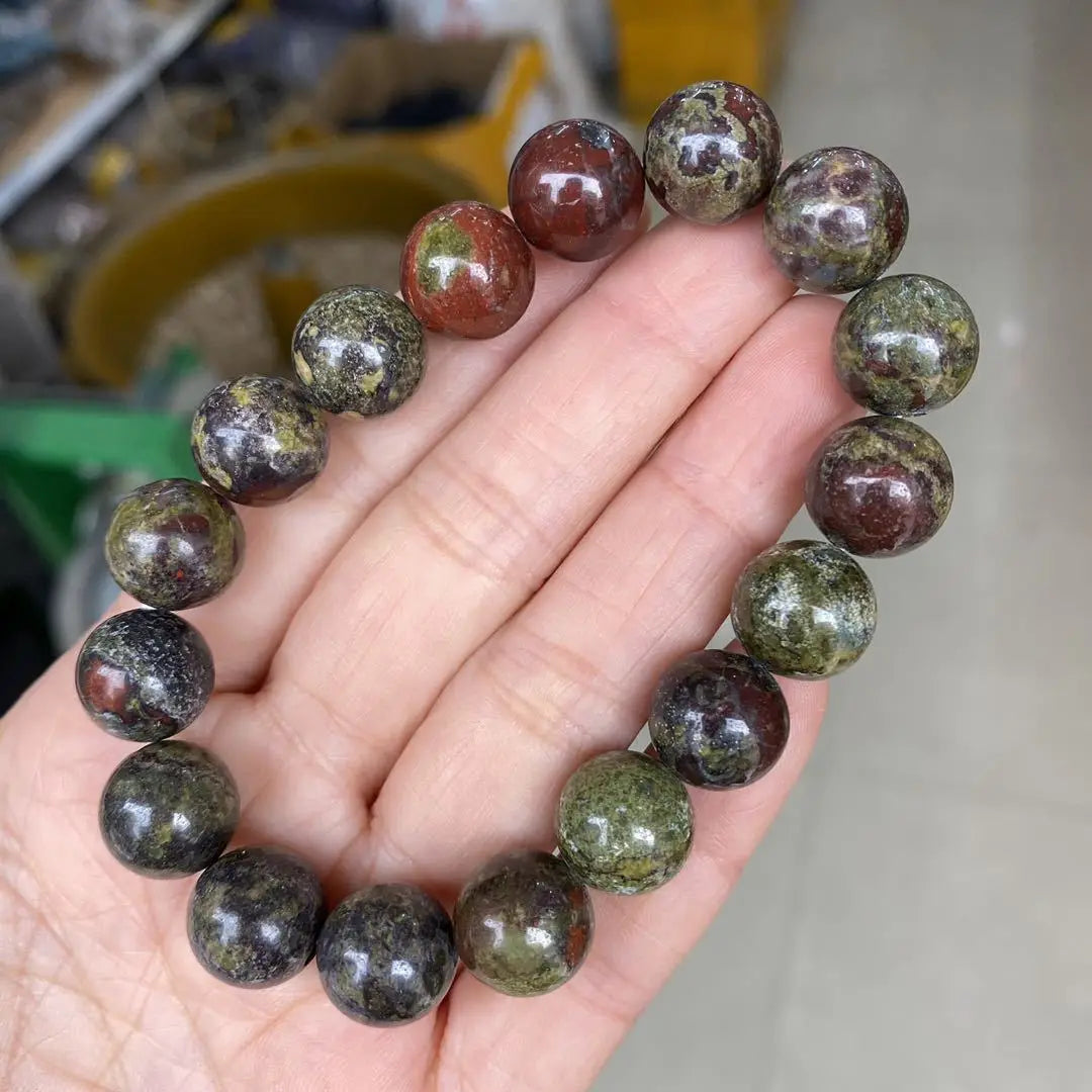 Natural Dragon Blood Stone Elastic Bracelets